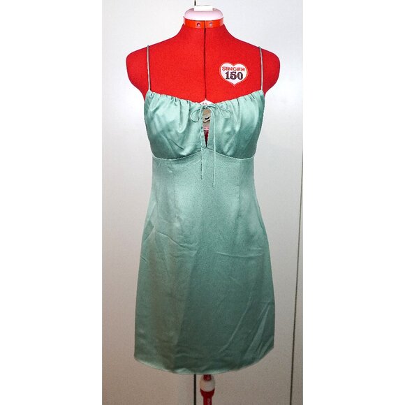 NWT Topshop Gathered Bust Slip Dress in Seafoam Green - Picture 1 of 12